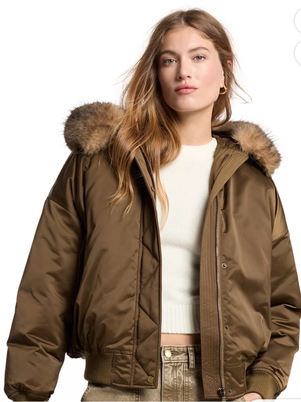 Michael KorsHooded Down Bomber Jacket Sz Lg